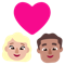 Couple with Heart- Woman- Man- Medium-Light Skin Tone- Medium Skin Tone emoji on Microsoft